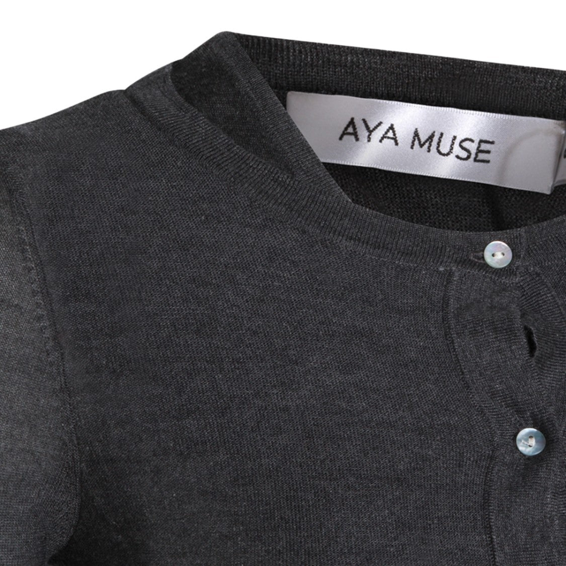 Aya Muse Fitted Black Mini Dress With Scalloped Hem