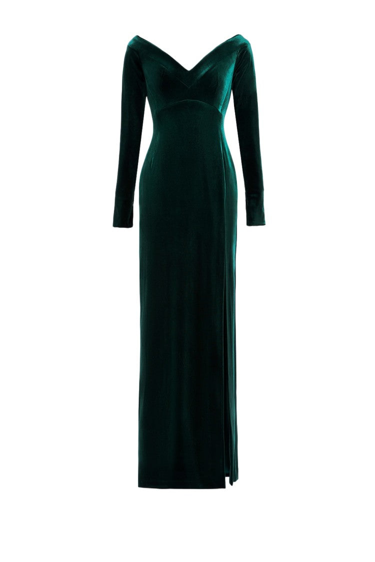 Saiid Kobeisy Velvet Long Fitted Dress