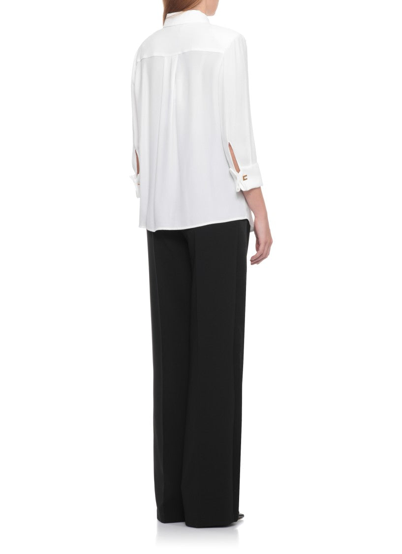 Elisabetta Franchi Viscose Shirt With Classic Collar And Flap Pockets