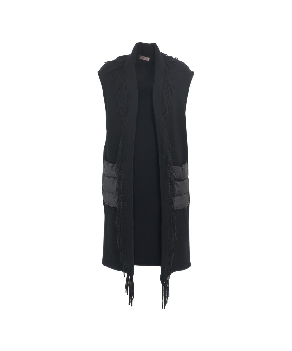 Herno Fringe-Detail Wool And Cashmere Gilet With Nylon Inserts