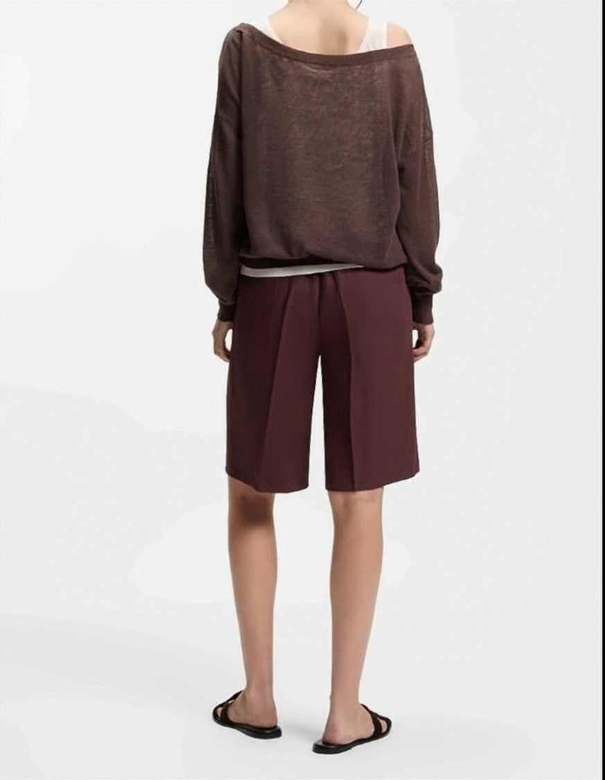 Boss Brown Layered Effect Cup Neck Sweater