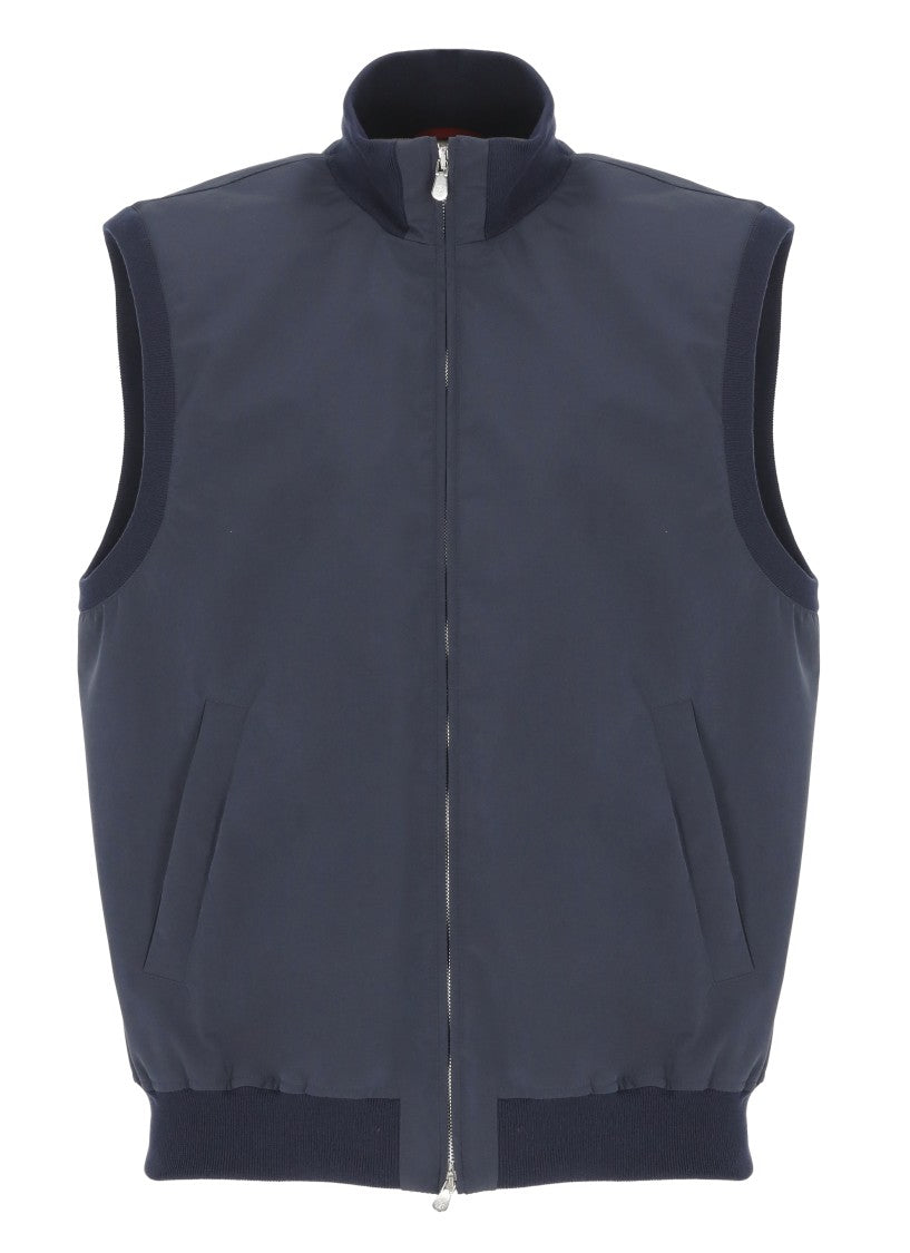 Brunello Cucinelli Blue Front Zip Padded Down Jacket