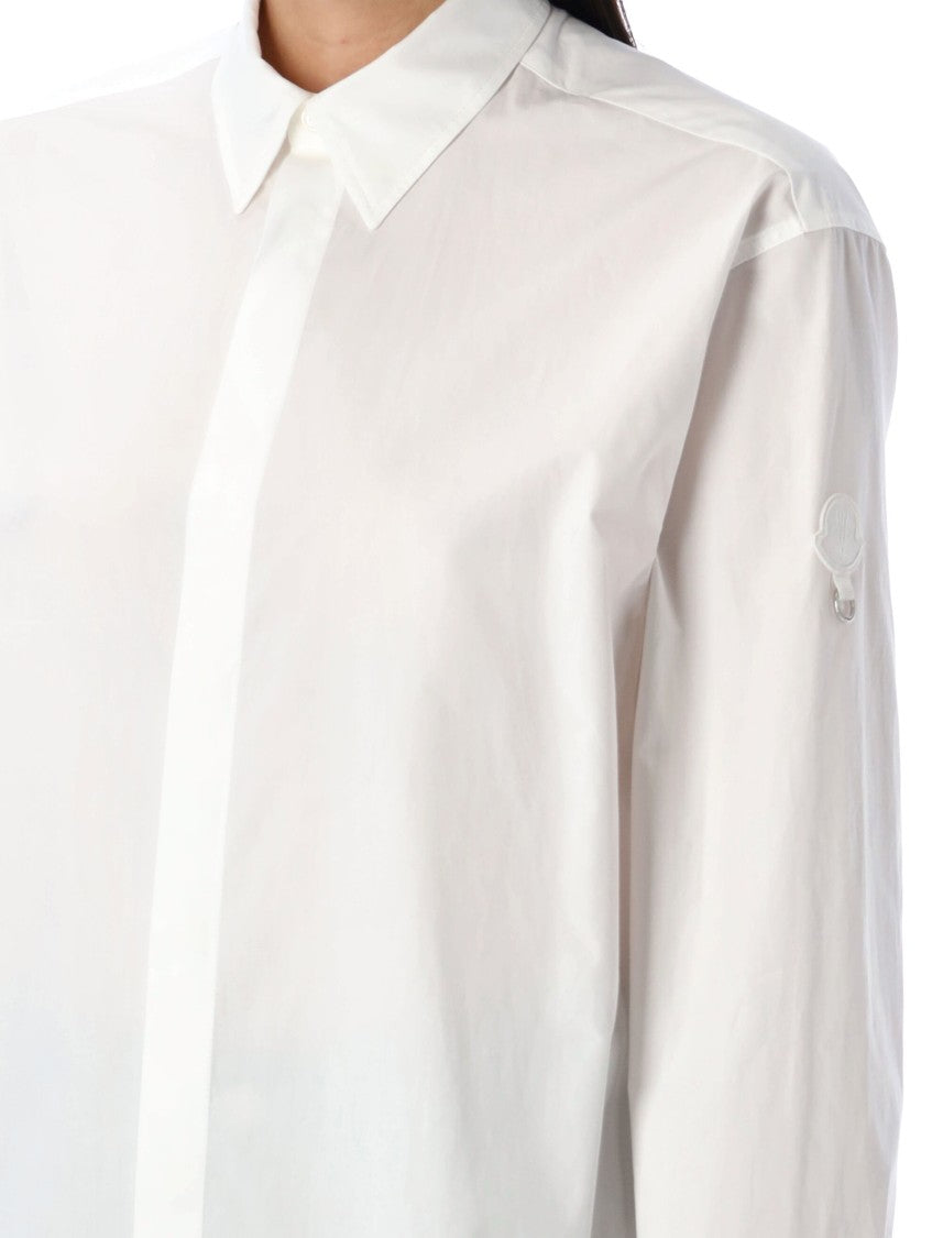 Moncler X Willow Smith Oversized White Cotton Shirt With Mother-Of-Pearl Buttons