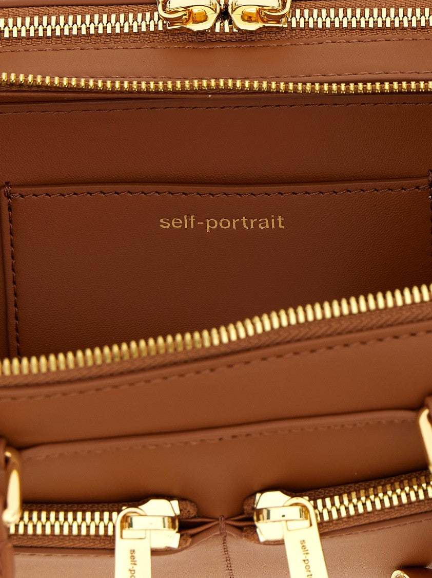 Self-Portrait Tan Leather Baguette Shoulder Bag