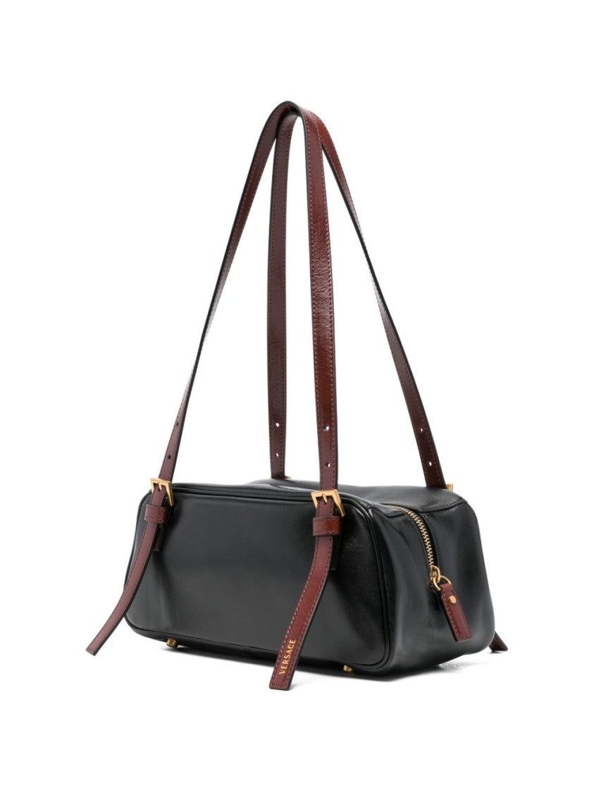 Versace Rectangular Handbag In Smooth Silk And Nylon