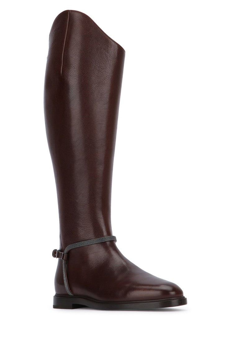 Brunello Cucinelli Sleek Tall Leather Boots