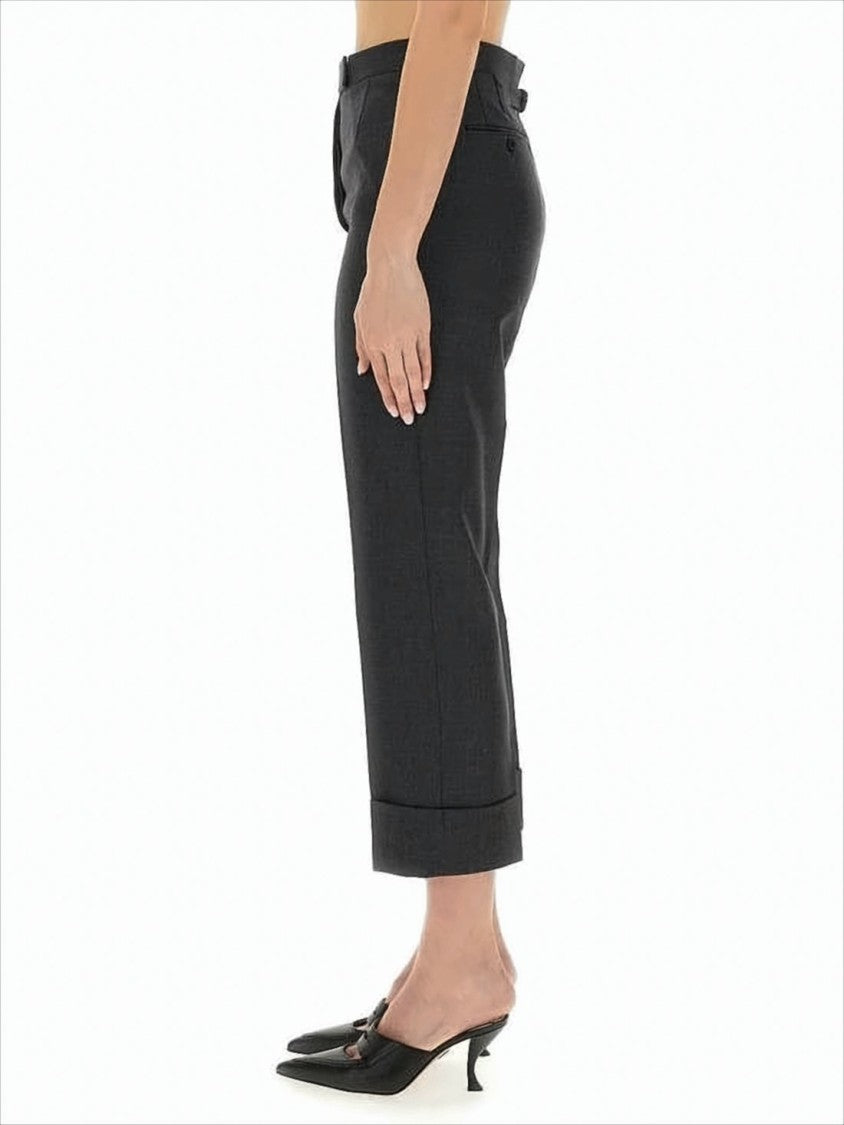 Thom Browne Tailored Cropped Suit Pants With Cuffed Hem And Refined Details