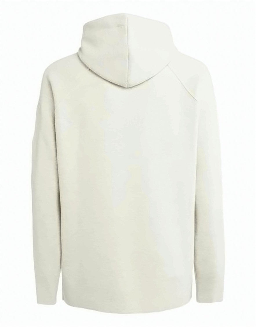 C.P. Company Minimalist Off-White Melange Hoodie With Unique Details