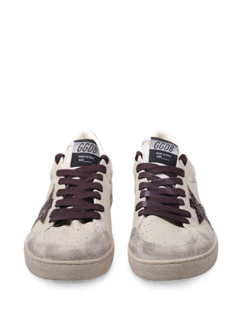 Golden Goose Distressed Off-White Glossy Star Low-Top Sneakers