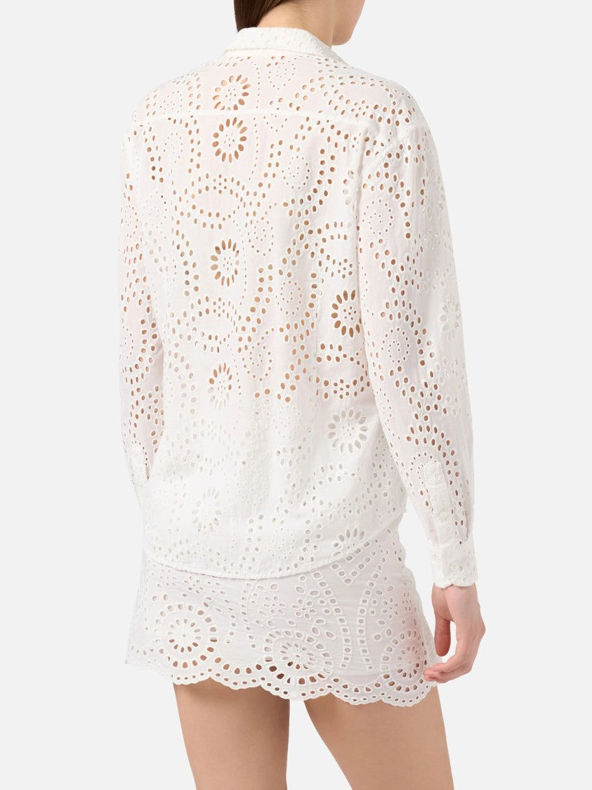 Mc2 Saint Barth Eyelet Fabric Top Skirt Set
