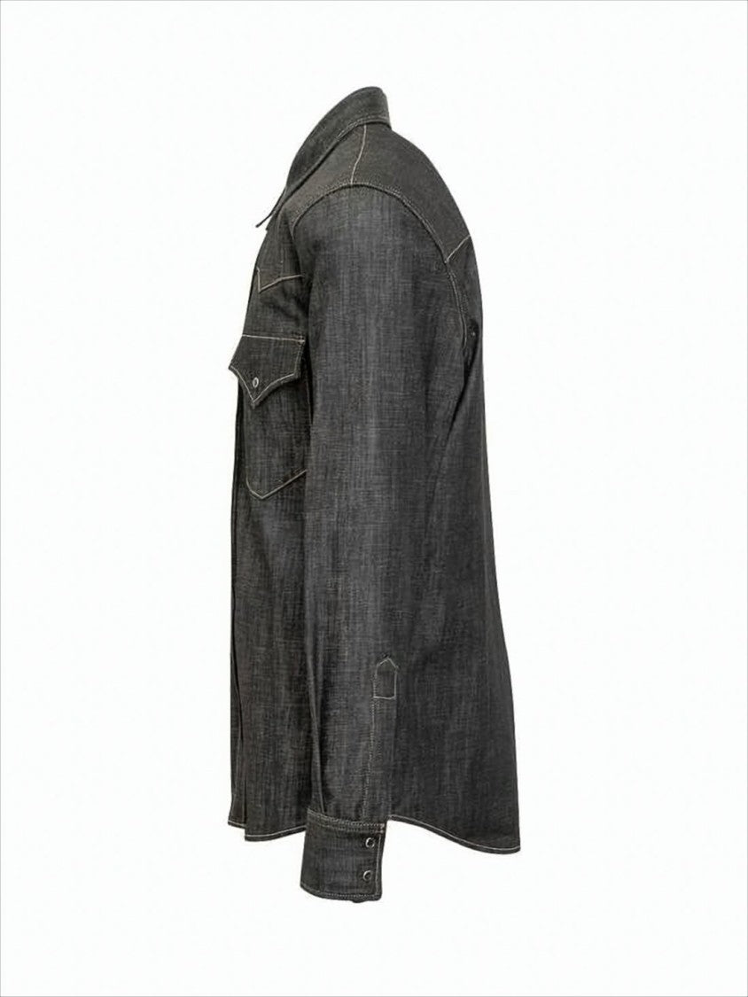 Dsquared2 Long-Sleeve Casual Denim Shirt With Pocket Details