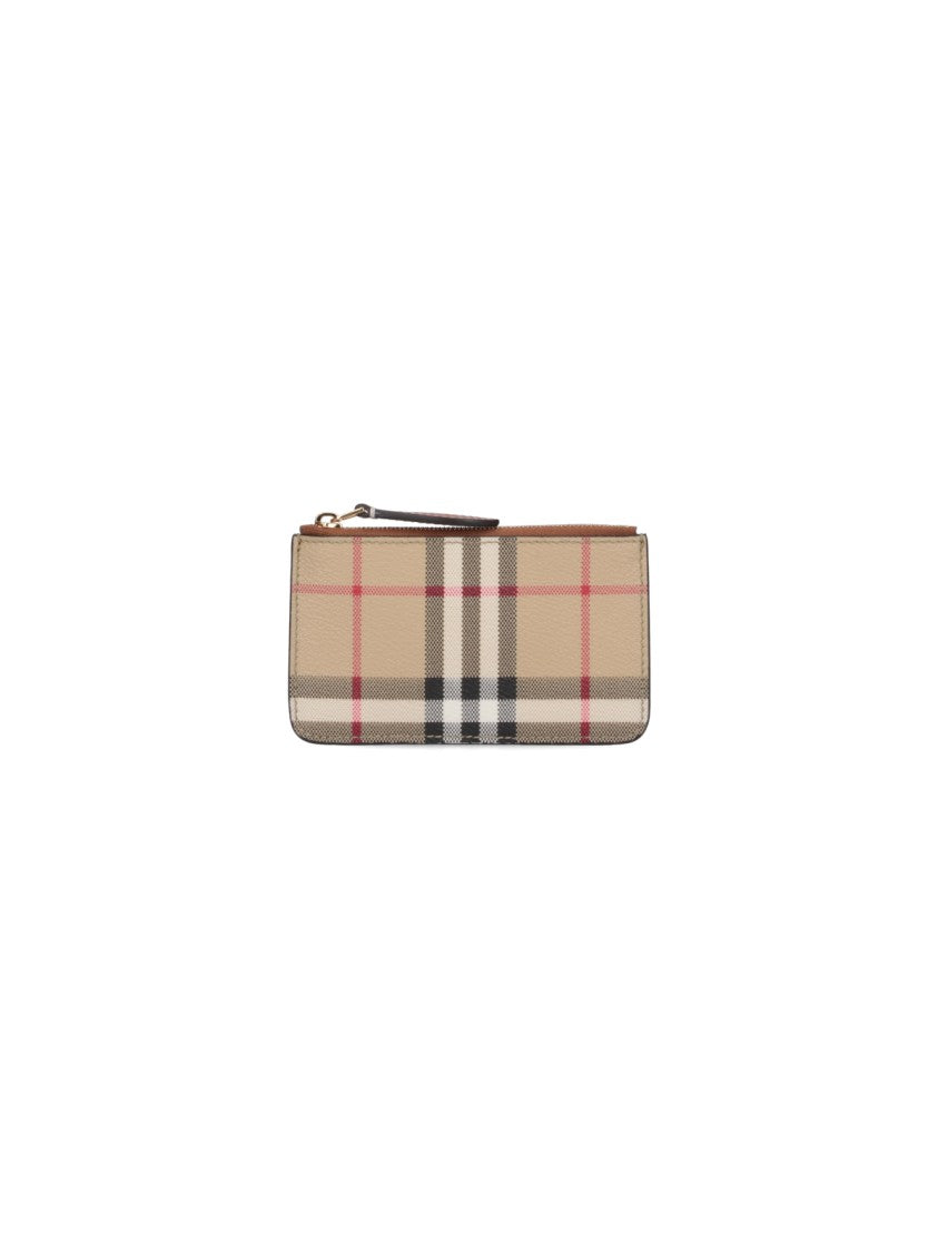 Burberry "Check" Zip Coin Purse - Beige