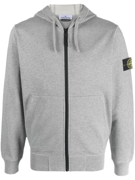 Stone Island Organic Cotton Fleece Zip-Up Hoodie