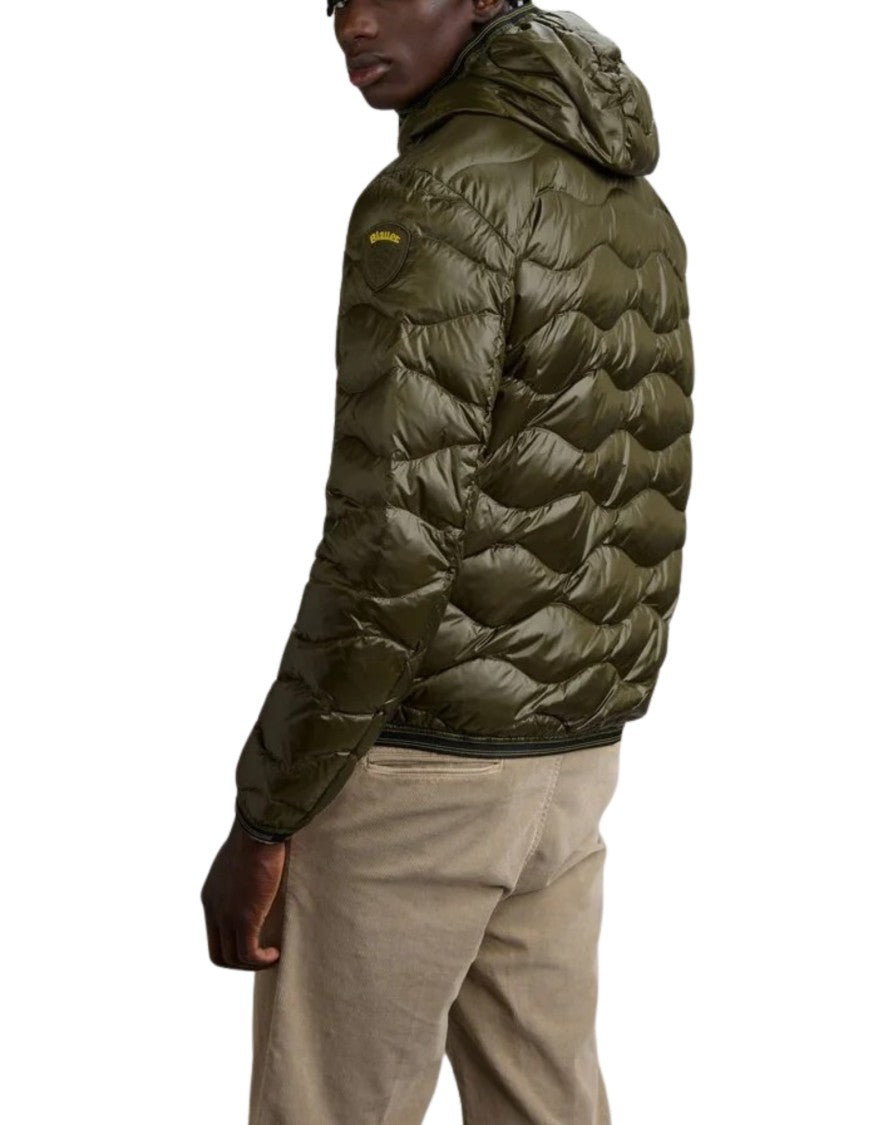 Blauer Men’S Wave-Quilt Hooded Down Jacket