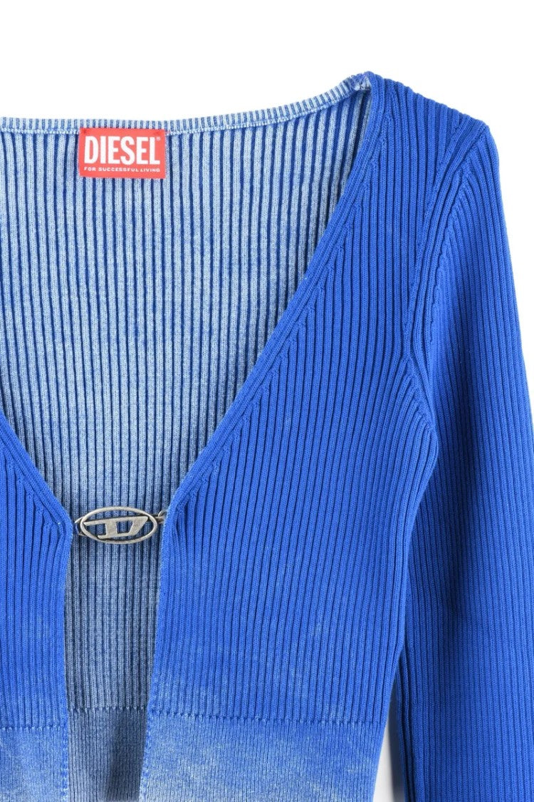 Diesel Ribbed Cropped Cardigan - Blue