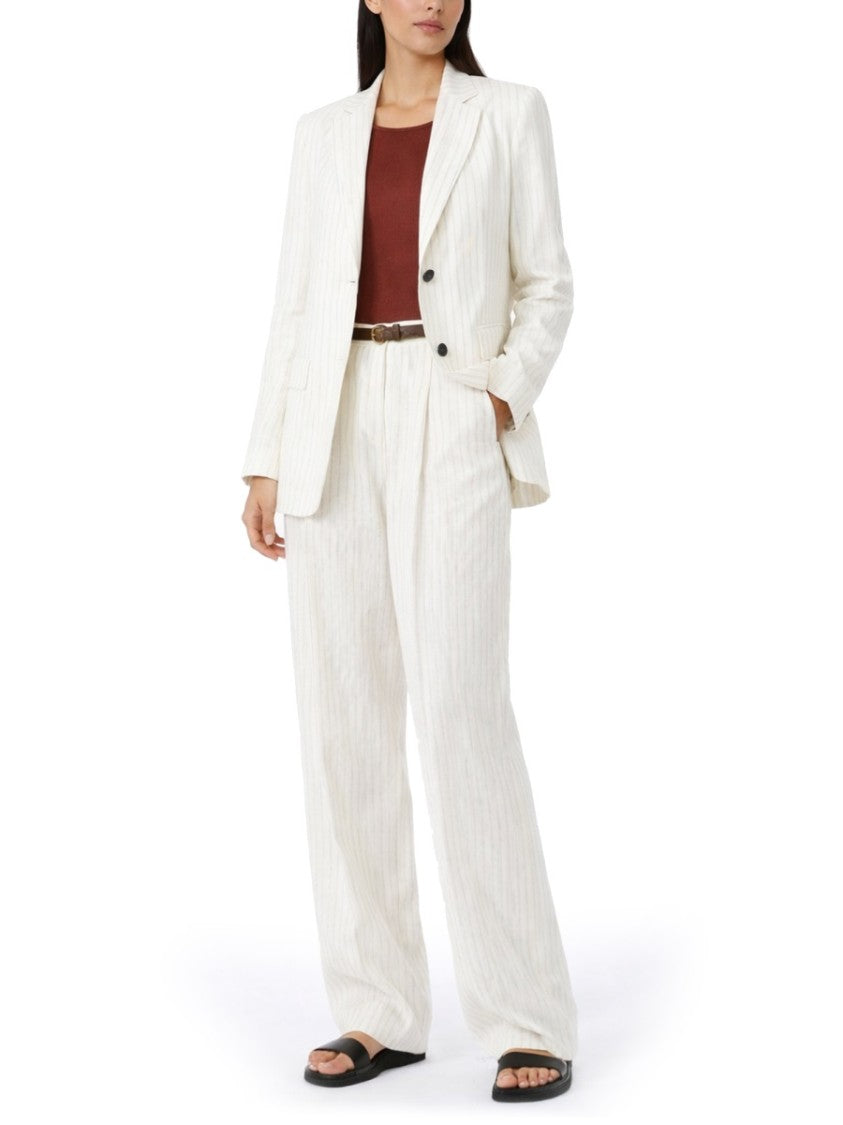 Max Mara Straight-Leg Tailored Pants With Vertical Pinstripes