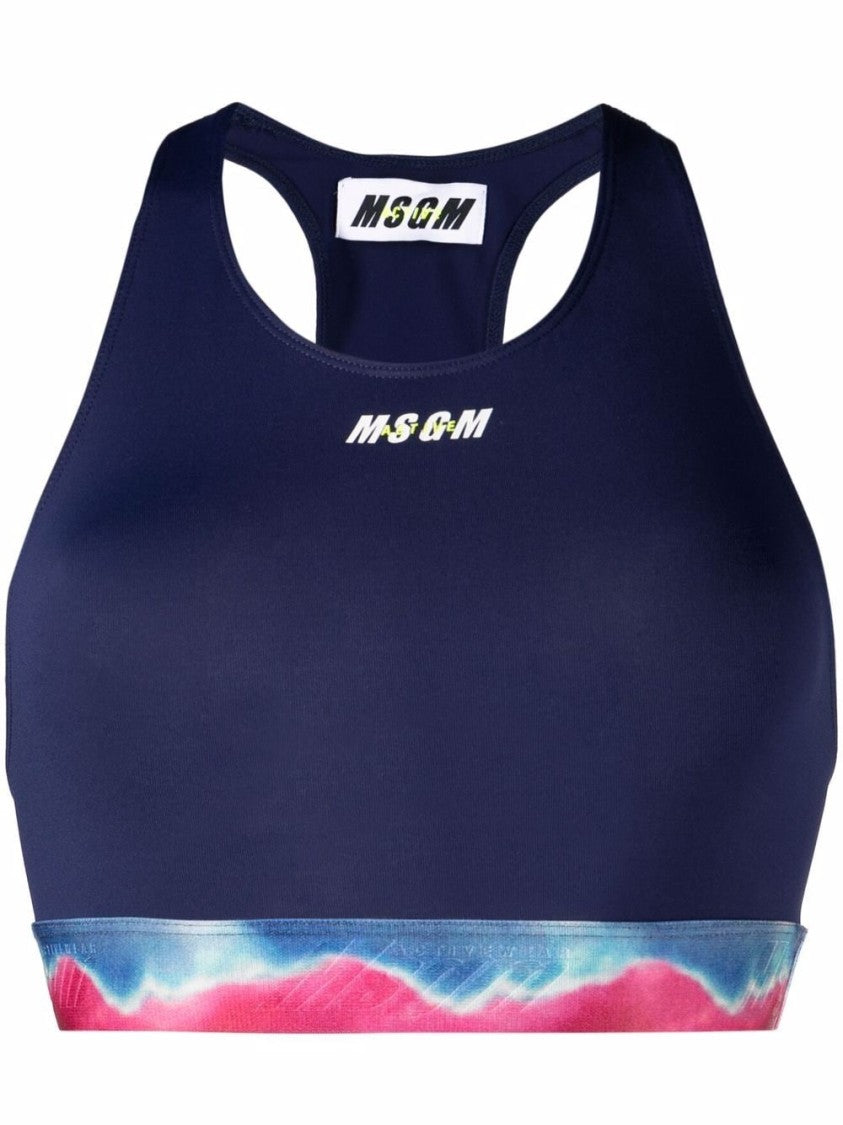 Msgm Tie-Dye Print Sports Bra