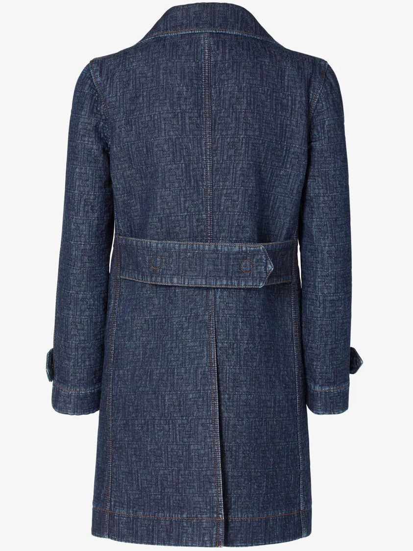 Fendi Caban Ff Padded Double-Breasted Denim Coat