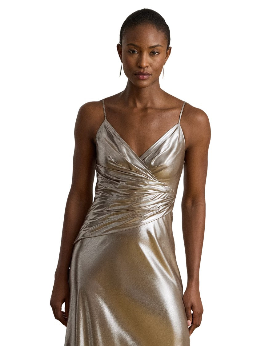 Lauren Ralph Lauren Raehan Long Sleeveless Gown With Metallic Details