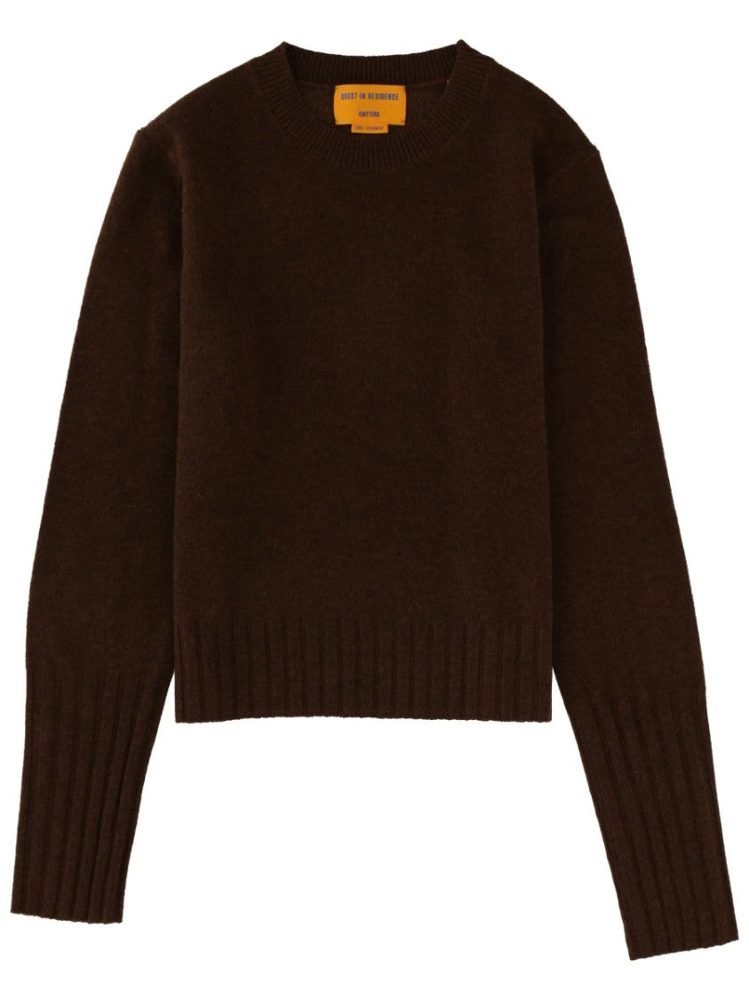 Guest In Residence Shrunken Crew Cropped Cashmere Knit Sweater