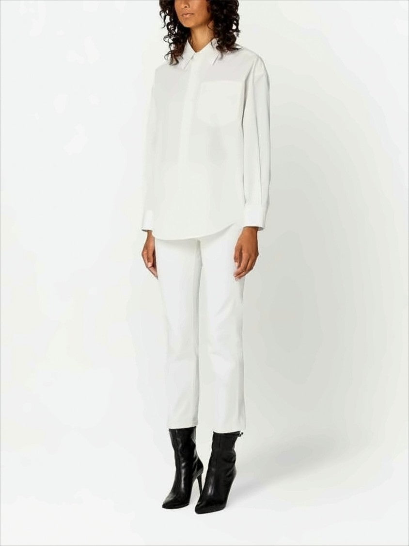 Ami Paris Relaxed-Fit White Cotton Shirt With Curved Hem