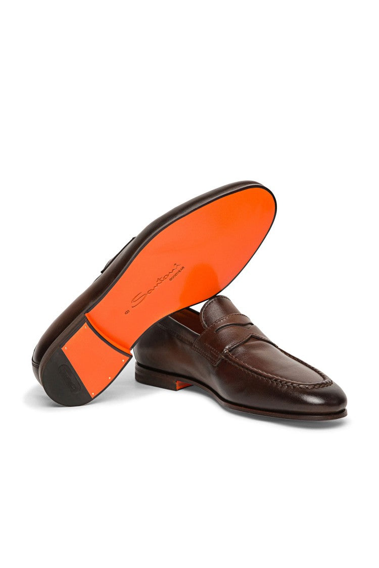 Santoni Goodyear Leather Loafers