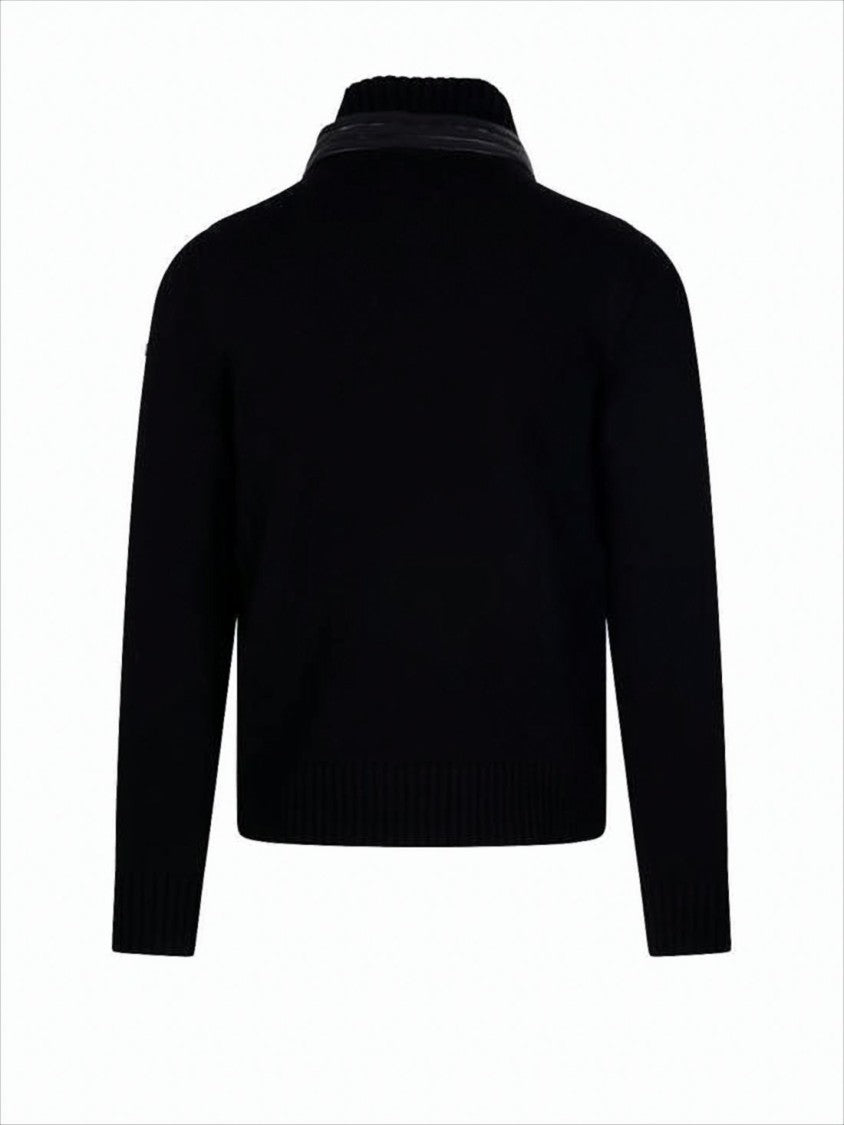 Moncler Quilted Front And Knit Sleeve Moncler Cardigan