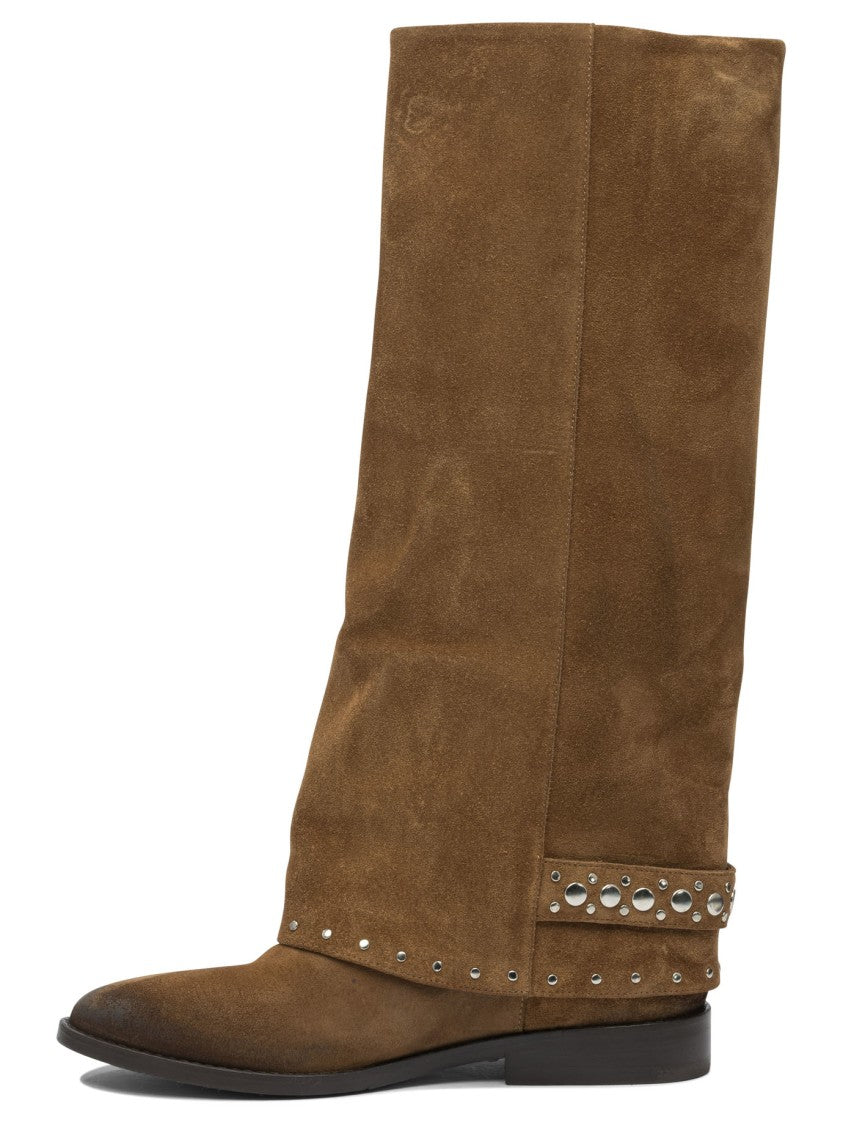 Strategia Brown Ankle Boots With Slouchy Shaft