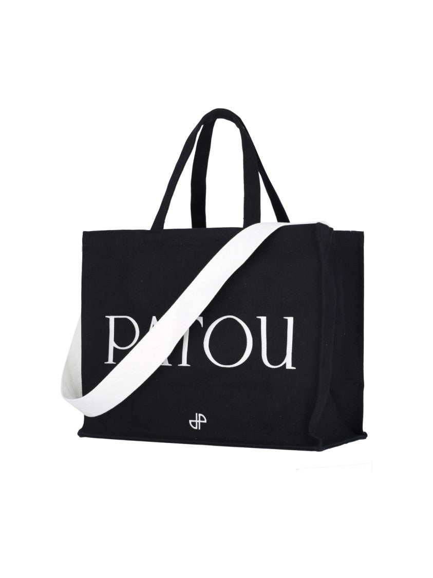 Patou Large Logo Tote Bag – Black