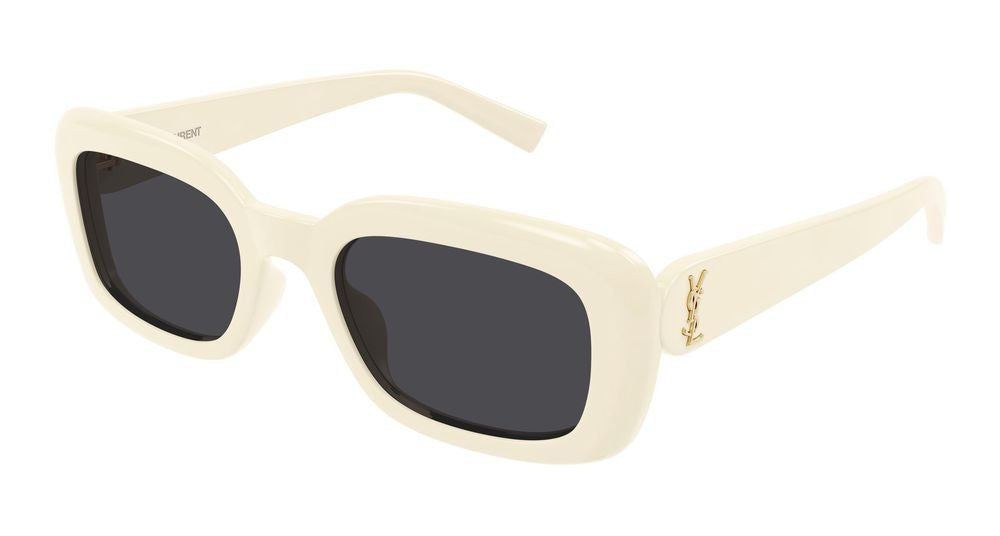 Saint Laurent Ivory Metallic Detailing Oversized Square Sunglasses