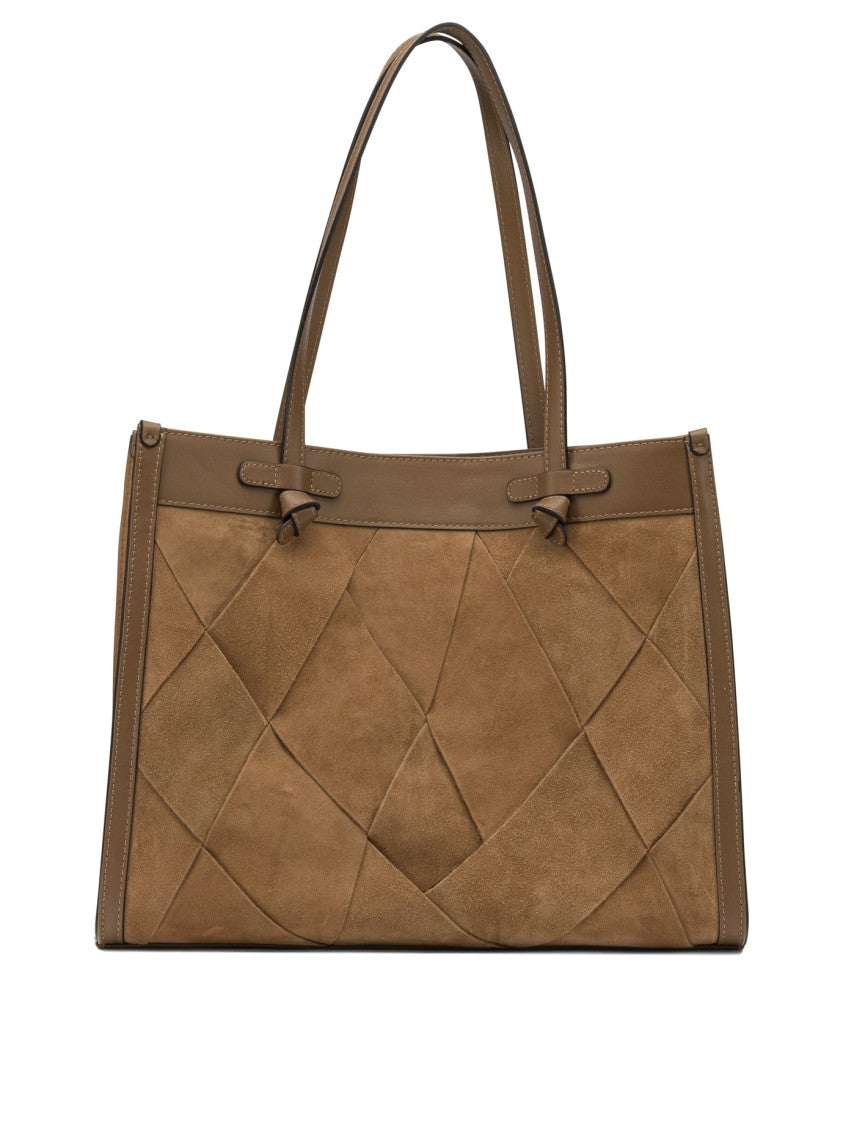 Gianni Chiarini Structured Patchwork Shoulder Bag With Dual Top Handles