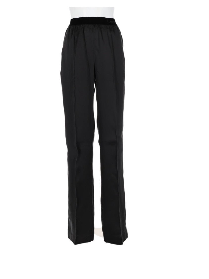 Tom Ford Straight-Leg Silk Trousers With High Waist Design