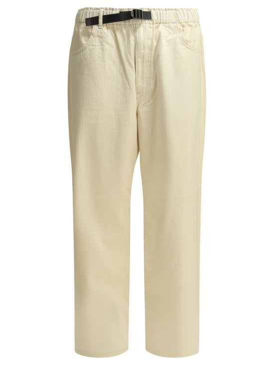 Danton Relaxed Fit Cotton Pants With Integrated Buckle Belt
