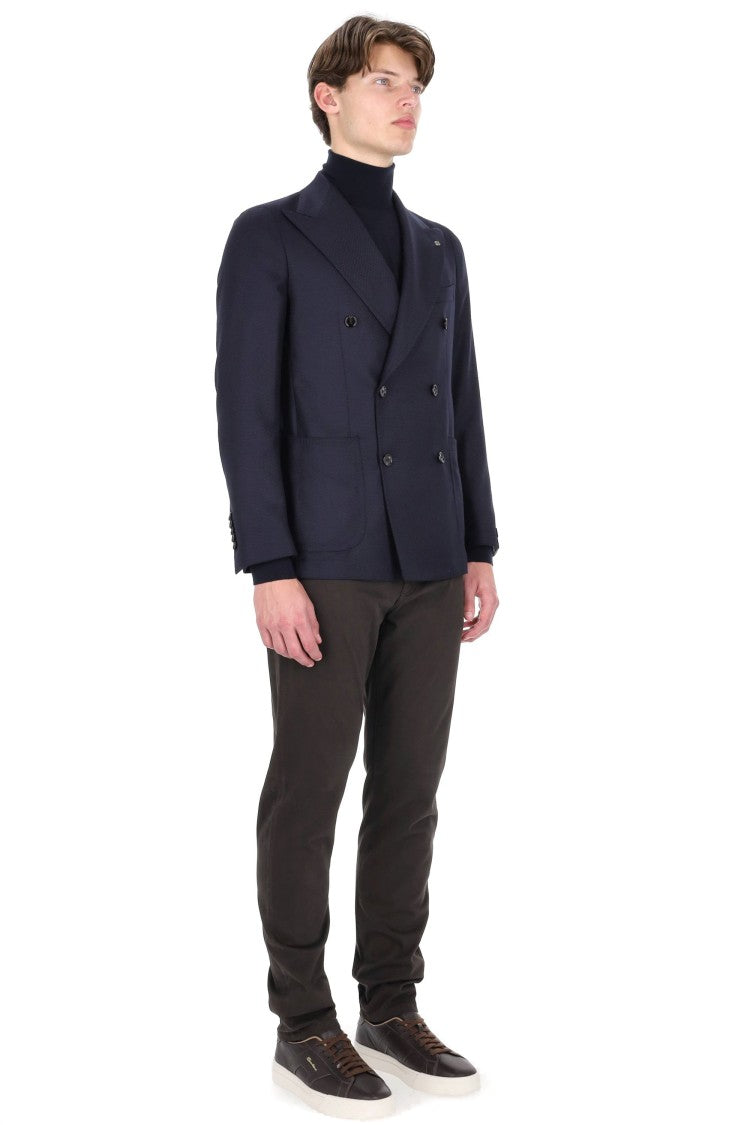 Tagliatore Pino Lerario 110’S Wool Woven Double-Breasted Jacket