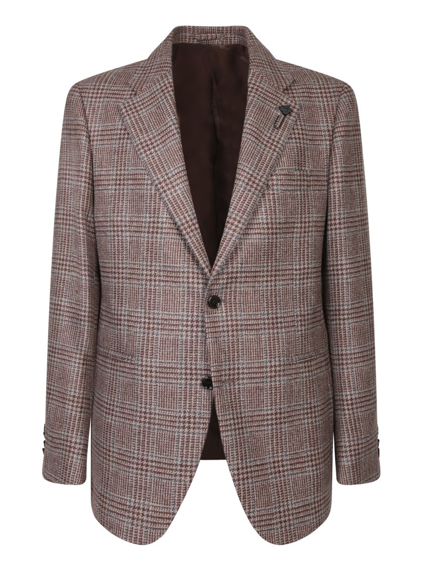 Lardini Sophisticated Blazer With Check Pattern And Tailored Fit