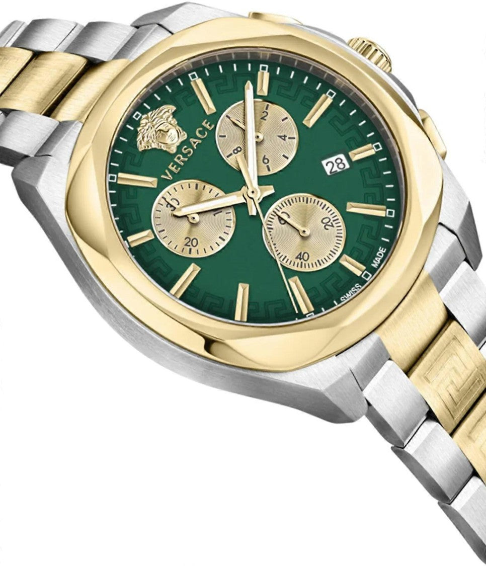 Versace Lady Chrono 40Mm Chronograph In Bicolor Stainless Steel