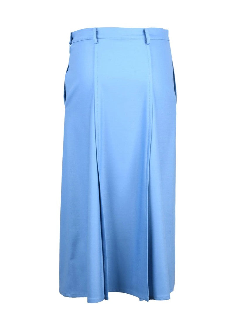 Crida Knee-Length Wool Elastane Skirt With Modern Detail