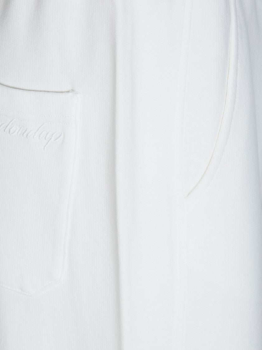 Dondup White Elastic Drawstring Straight Sweatpants