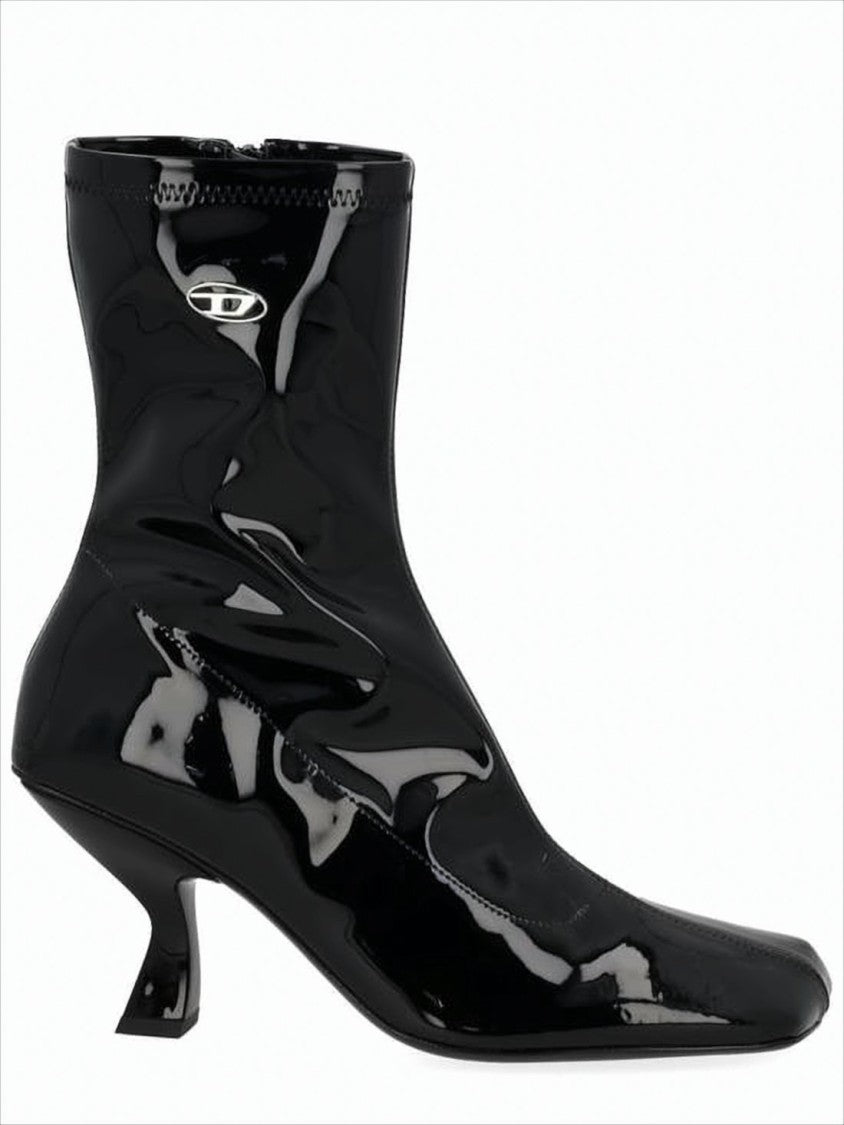Diesel Ankle-Length Boots With Sculpted Kitten Heel