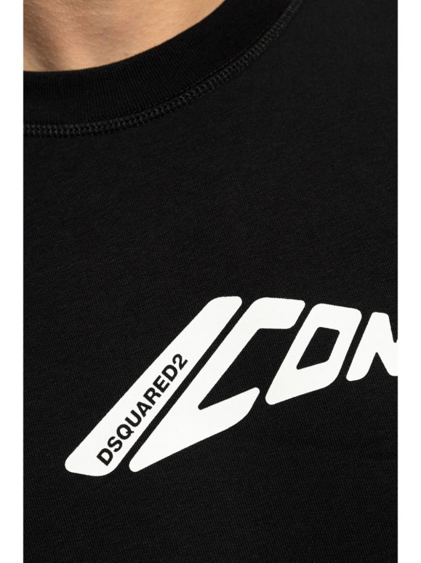 Dsquared2 Black Cotton Graphic Print Sweatshirt