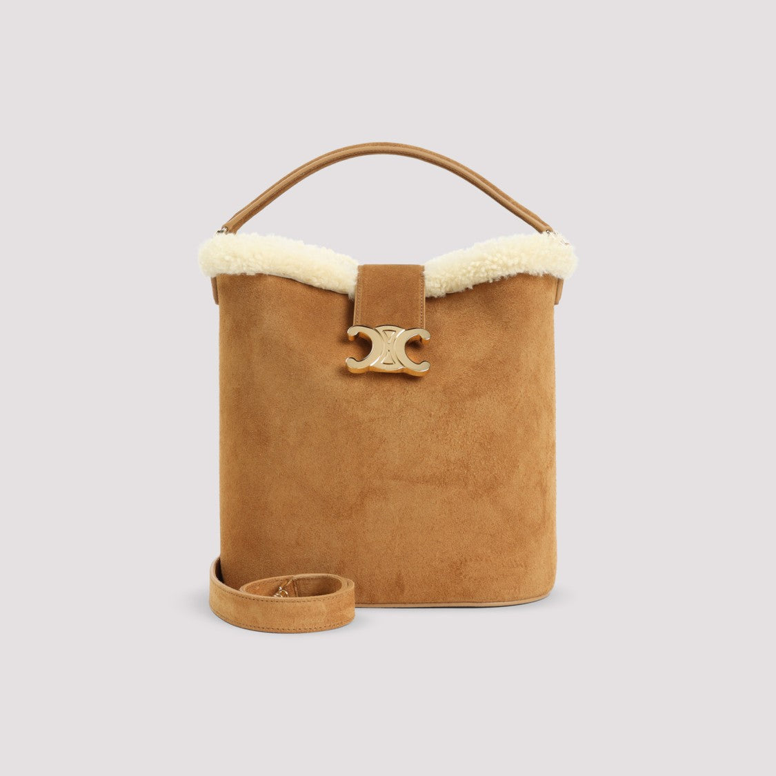 Celine Tobacco Brown Suede Leather Medium Louise Bucket Bag