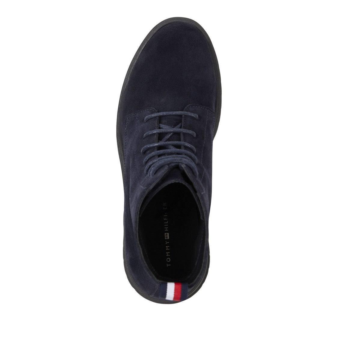 Tommy Hilfiger Blue Lace-Up Striped Pull Tab Suede Boots