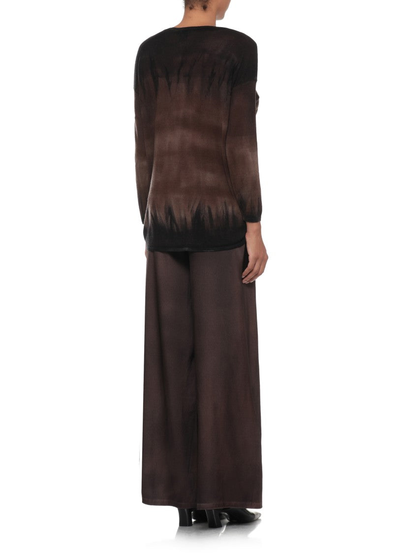 Avant Toi Black Brown Gradient Crewneck Sweater