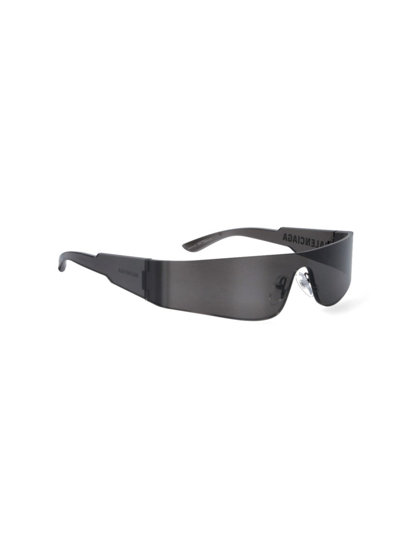 Balenciaga Wraparound Black Sunglasses With Continuous Lens Design