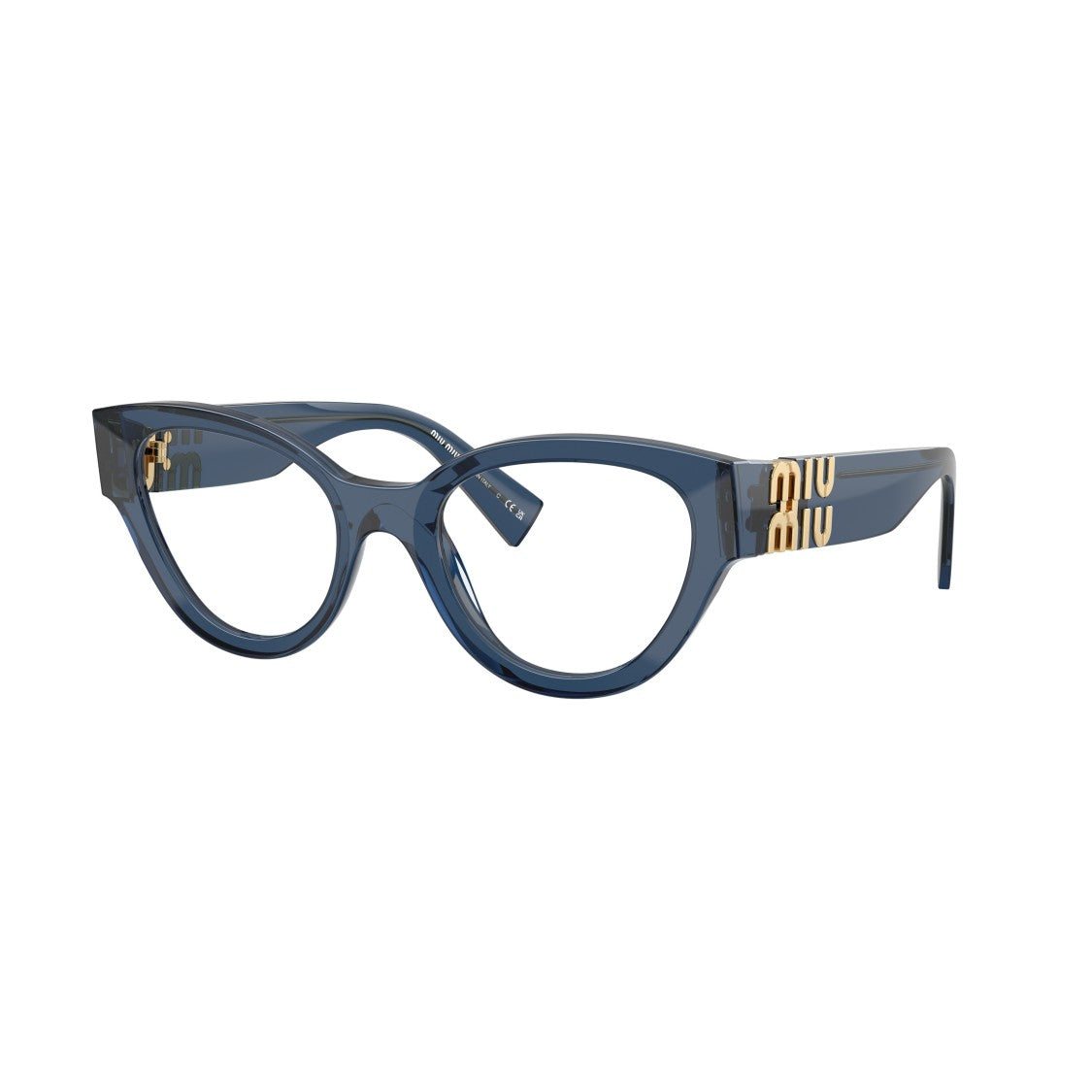 Miu Miu 0Mu 01Vv Translucent Deep Blue Cat-Eye Sunglasses