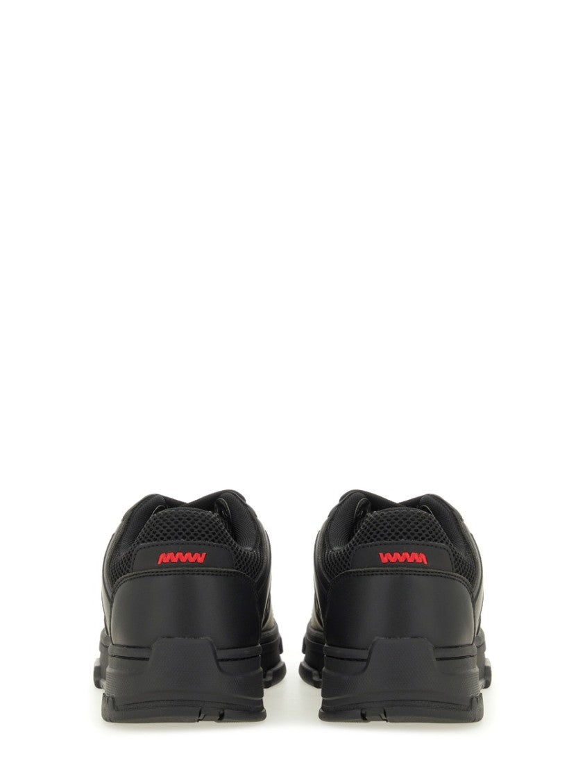 Hugo Low-Top Mesh-Detailed Polyester Sneakers