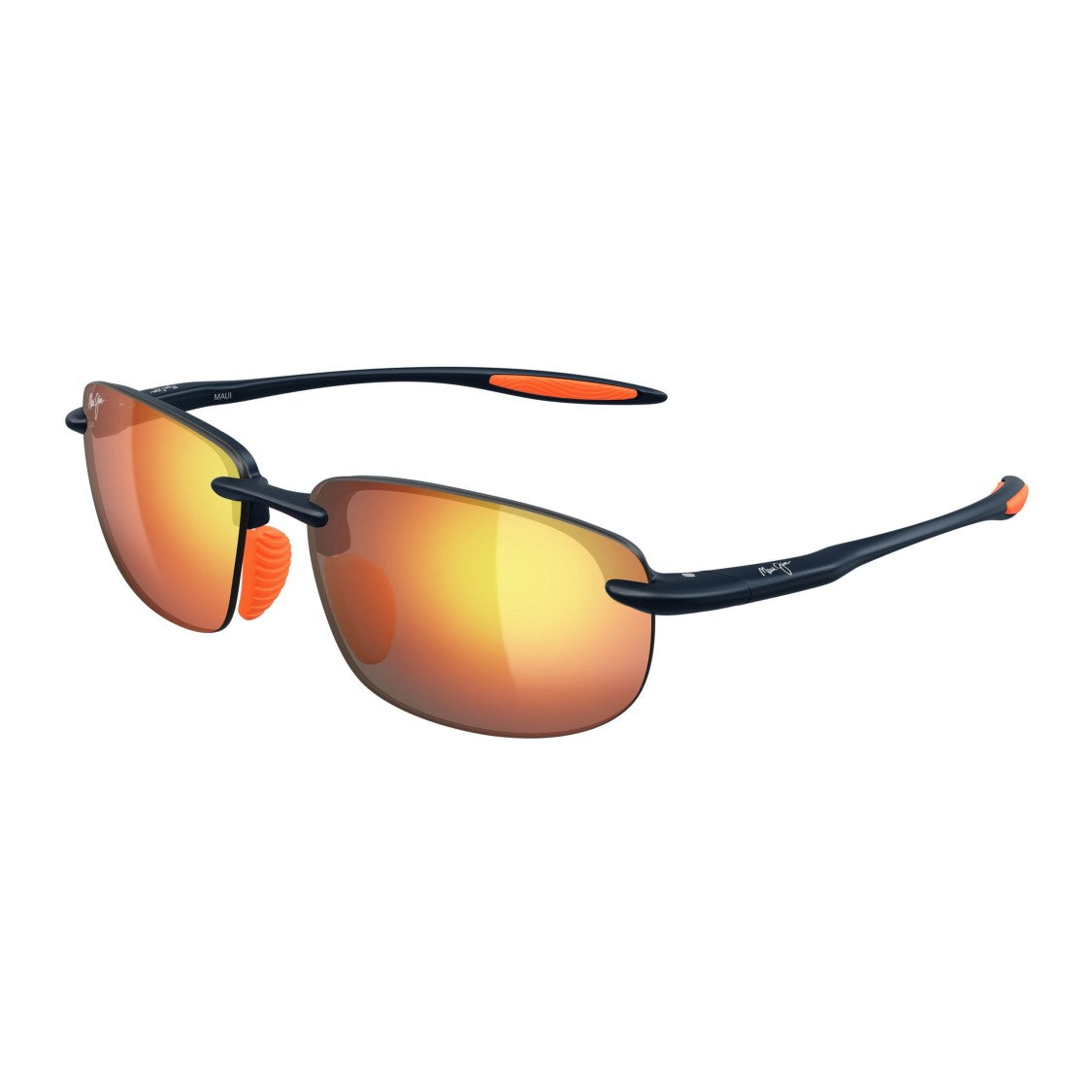 Maui Jim Hookipa Ultra Af Sleek Rimless Sunglasses With Reflective Orange Gradient