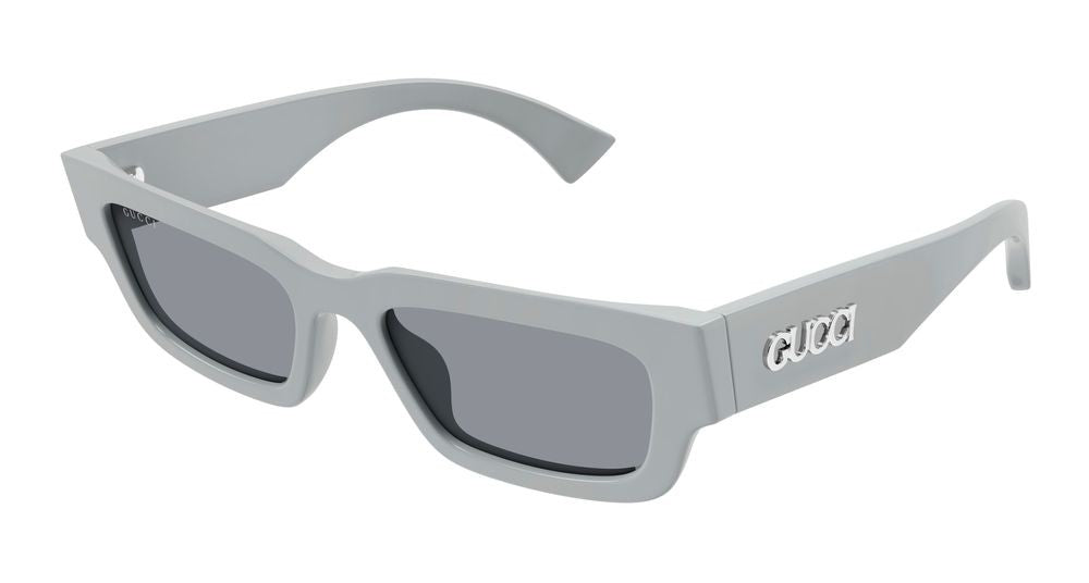 Gucci Grey Metallic Logo Accents Oversized Square Sunglasses