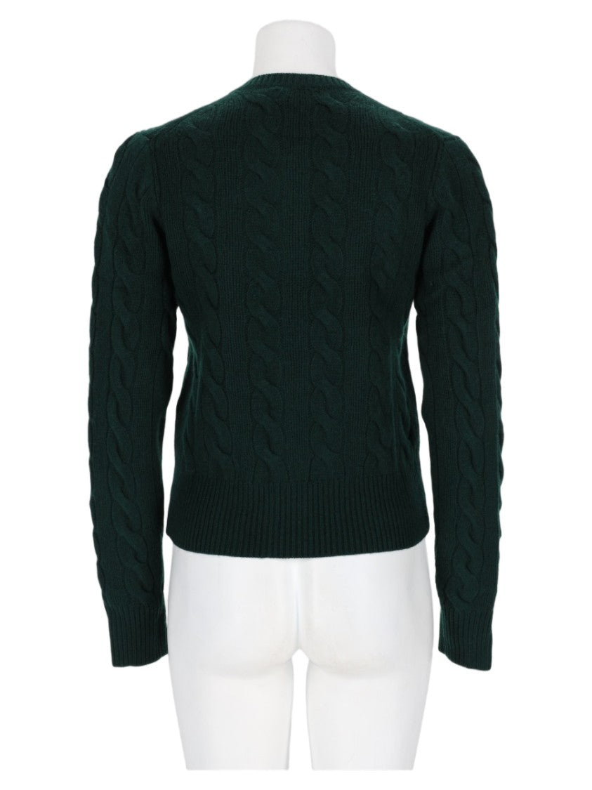 Polo Ralph Lauren Cable Knit Cardigan With Button-Down Front And Ribbed Details