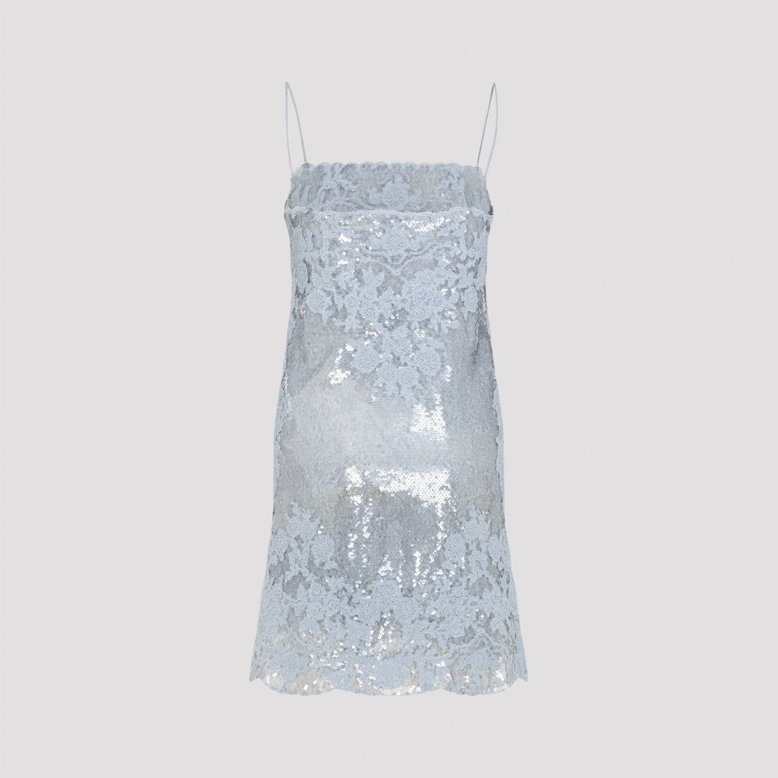 Ermanno Scervino Sequined Mini Dress With Floral Lace Detailing